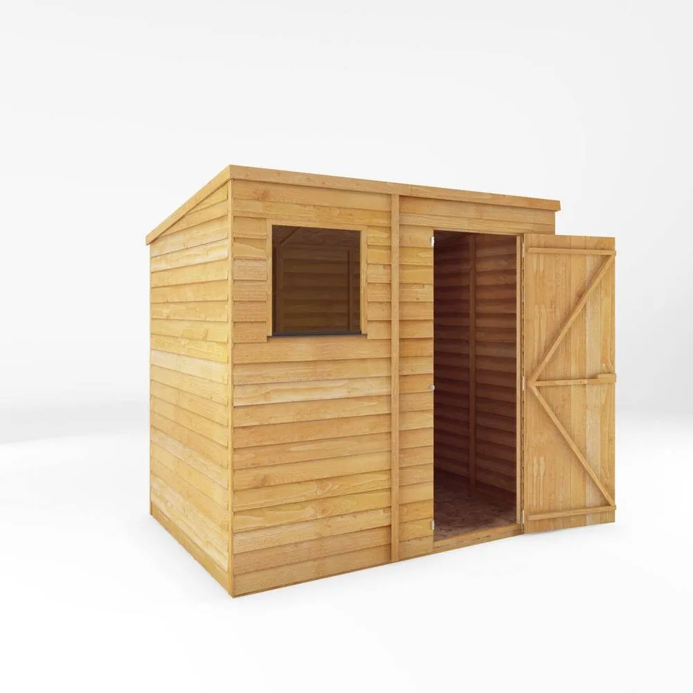 Mercia 7 x 5 Feet Overlap Pent Shed - L155.8 x W213.4 x H201 cm - Brown 2