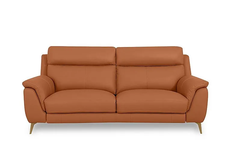 Eclipse Leather 3 Seater Sofa - Pecan