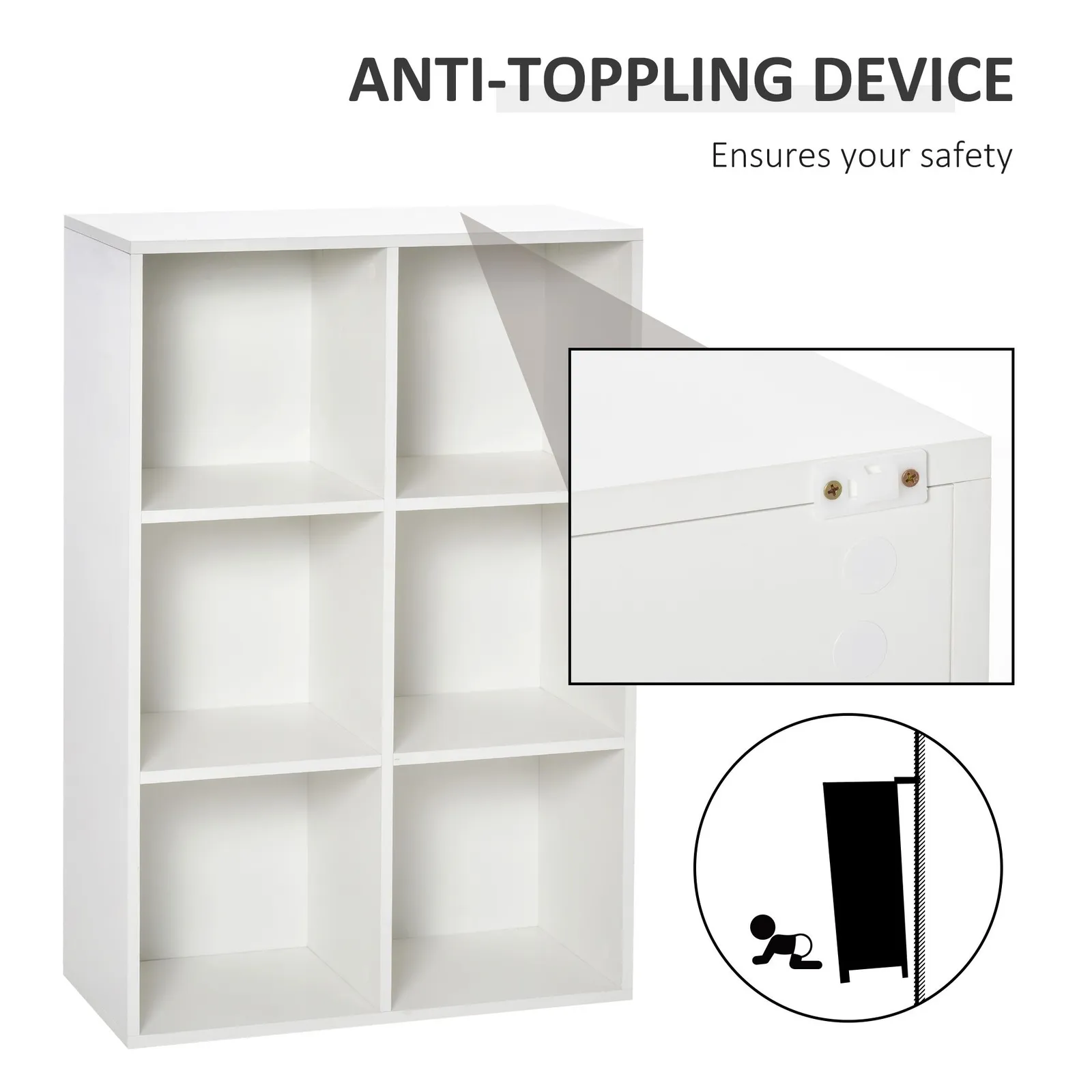 HOMCOM Cubic Cabinet Bookcase Storage Shelves for Home Office in White 4