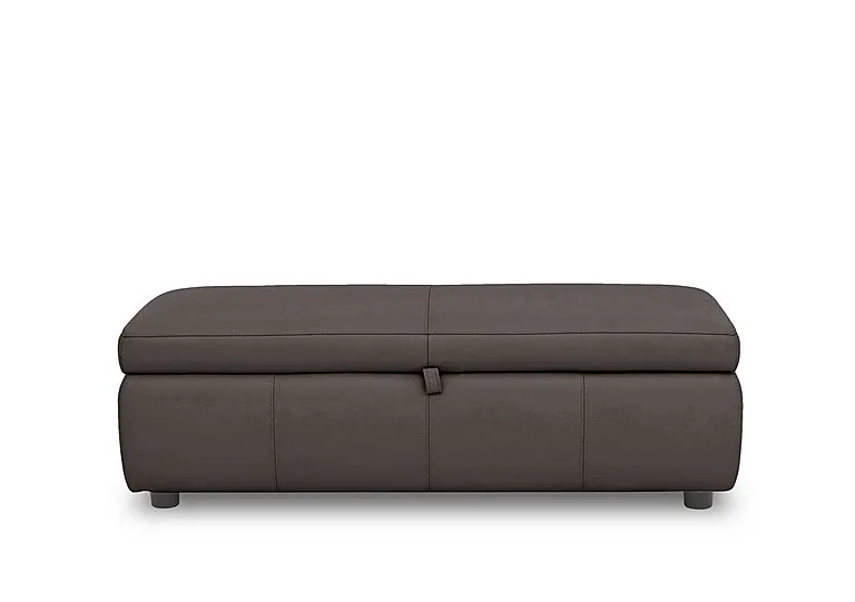 Stark 150cm Leather Blanket Box - Dark Chocolate