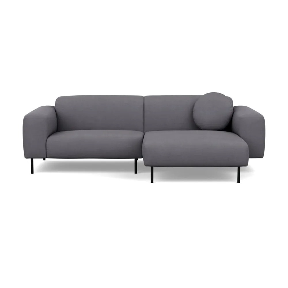 Heal's Luna Right Hand Facing Corner Chaise Sofa Tundra Texture Pewter Black