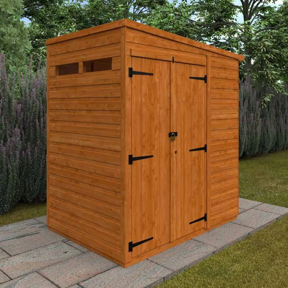 Buttercup Farm 4x6 Flex Pent Security Doubel Door 12mm Flex - L123.8 x W175 x H203 cm in Burnt Orange 2