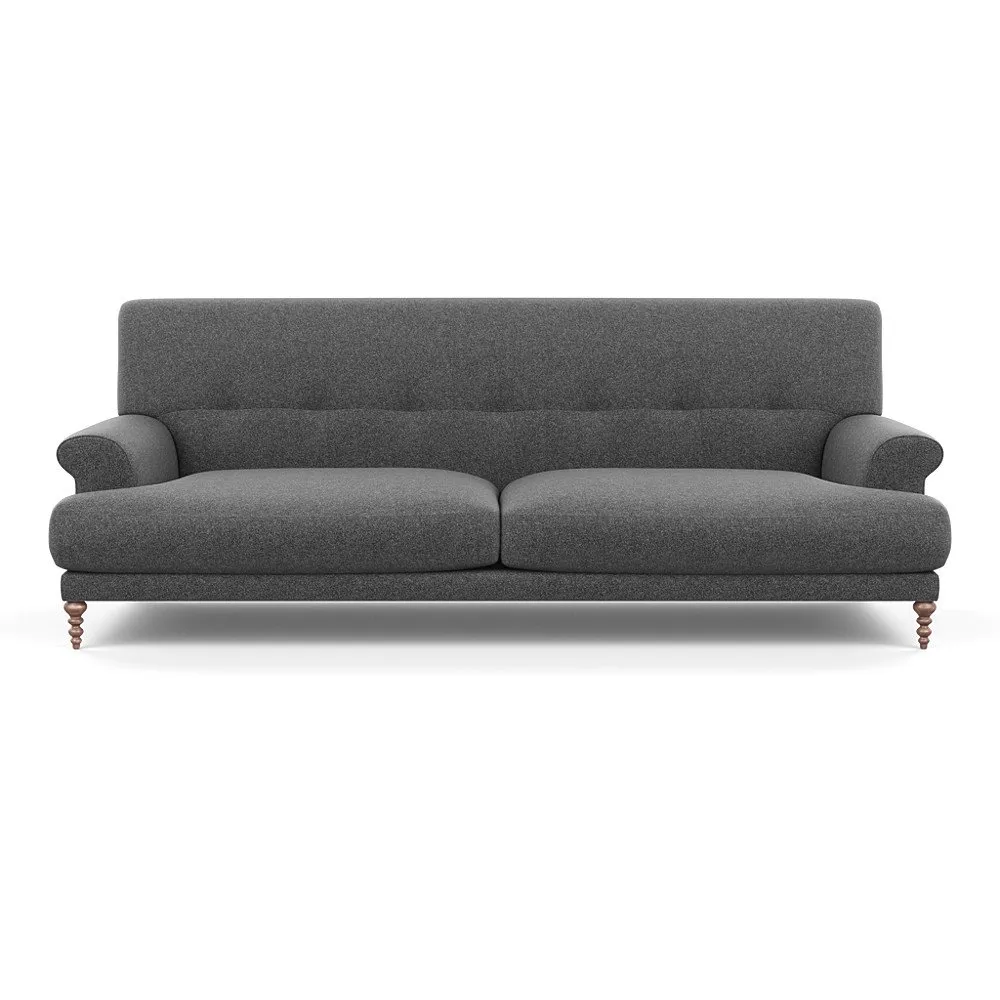 Scp Oscar 3 Seater Informal Sofa Melton Wool Granite Walnut Feet 1