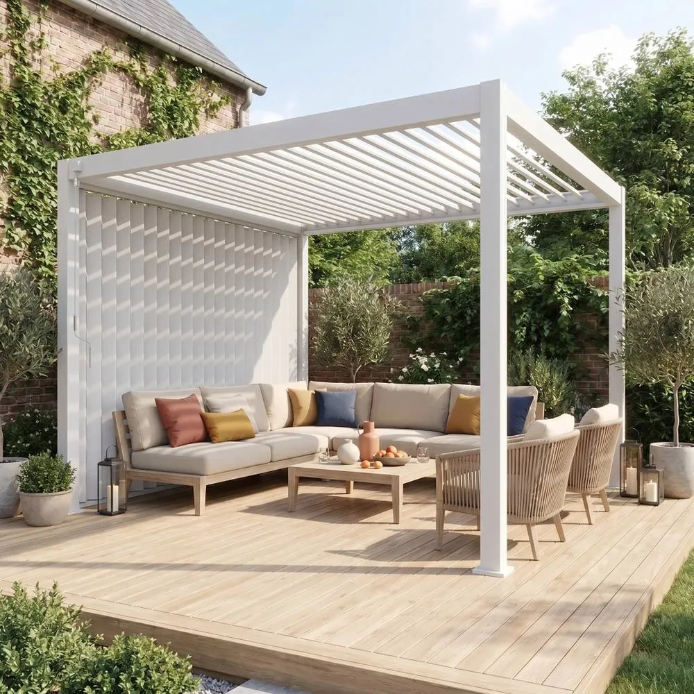 sweeek Vertical adjustable louver panel 3m for Triomphe pergola 3x3m V2 4x3m in White