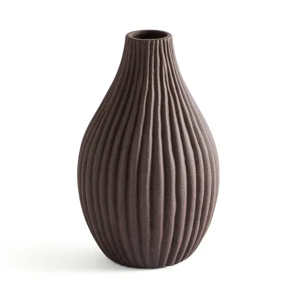 Ribbed Stone Bottle Vase 3