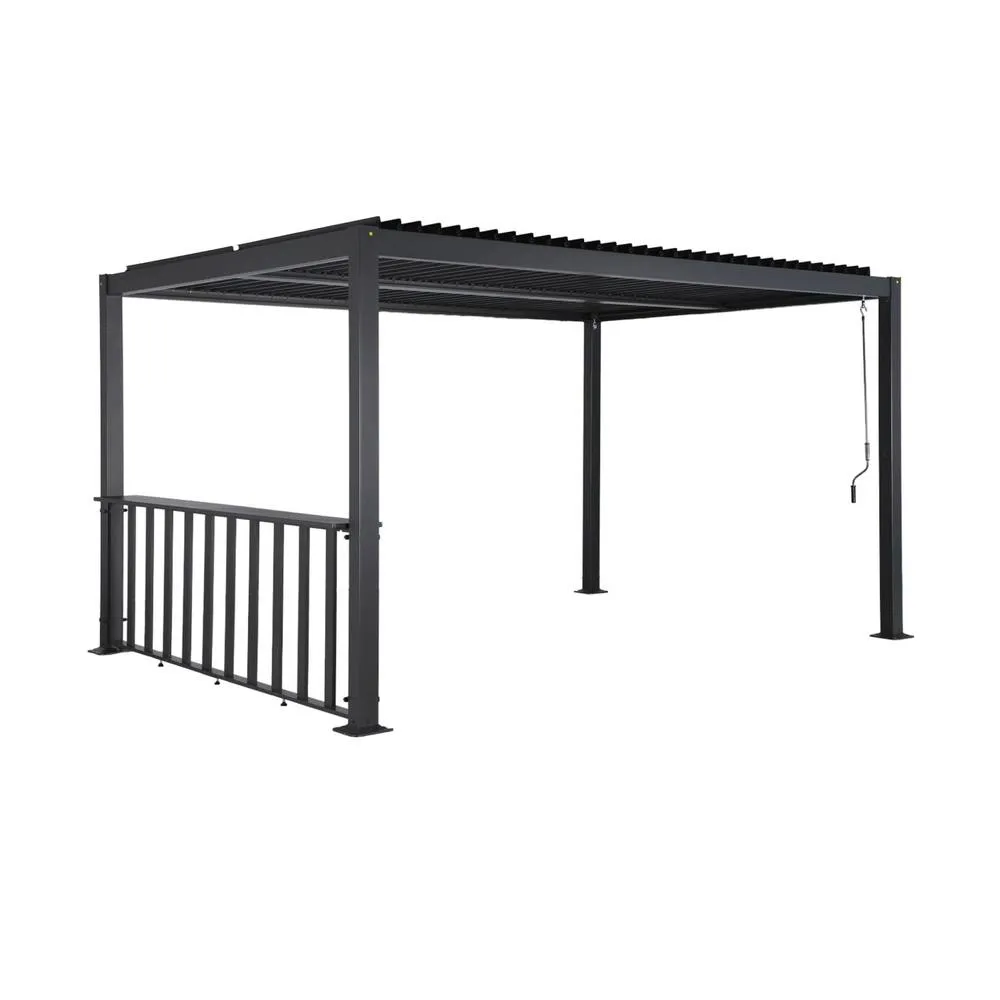 sweeek Louvered pergola 4x3m & 3m narrow counter in Dark Grey 2