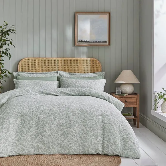 Ava Woven Leaf Duvet Cover & Pillowcase Set 1