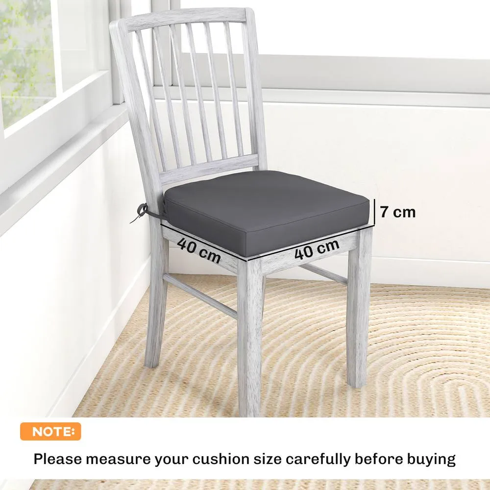 OUTSUNNY Outdoor Chair Seat Cushions Set of 2, Garden Chair Cushions in Dark Grey 3
