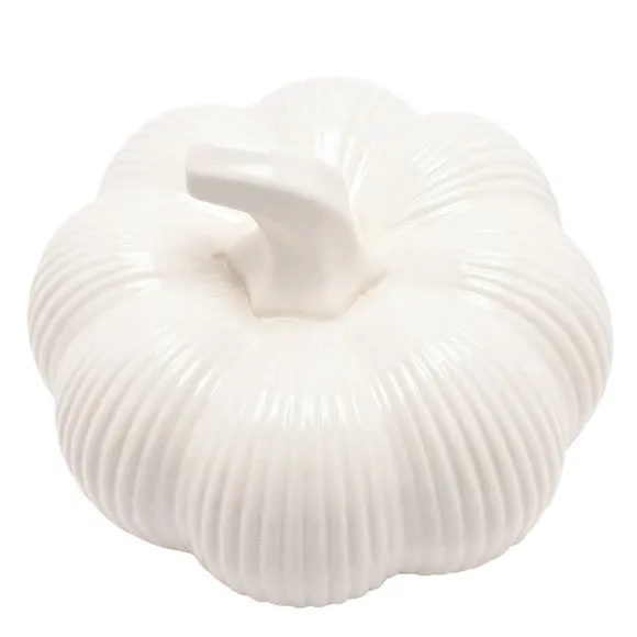 Country Living White Ceramic Pumpkin Ornament 2