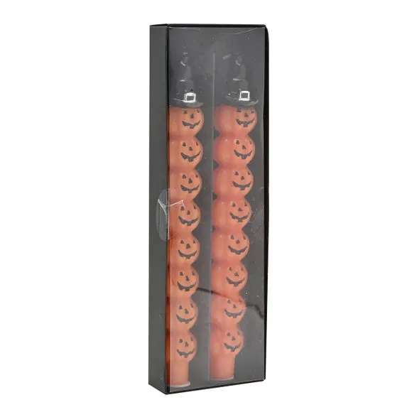 Set of 2 Hocus Pocus Pumpkin Tapered Candles 2