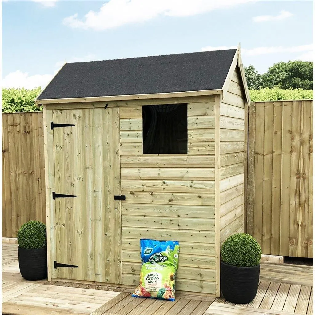 Marlborough 6 x 4 Reverse Apex Premier Pressure Treated Shed in Natural