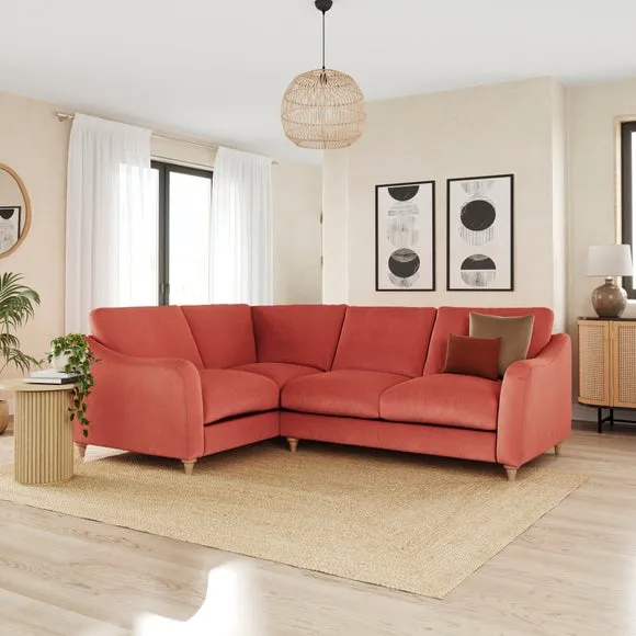 Hattie Matte Plush Velvet Corner Sofa 1