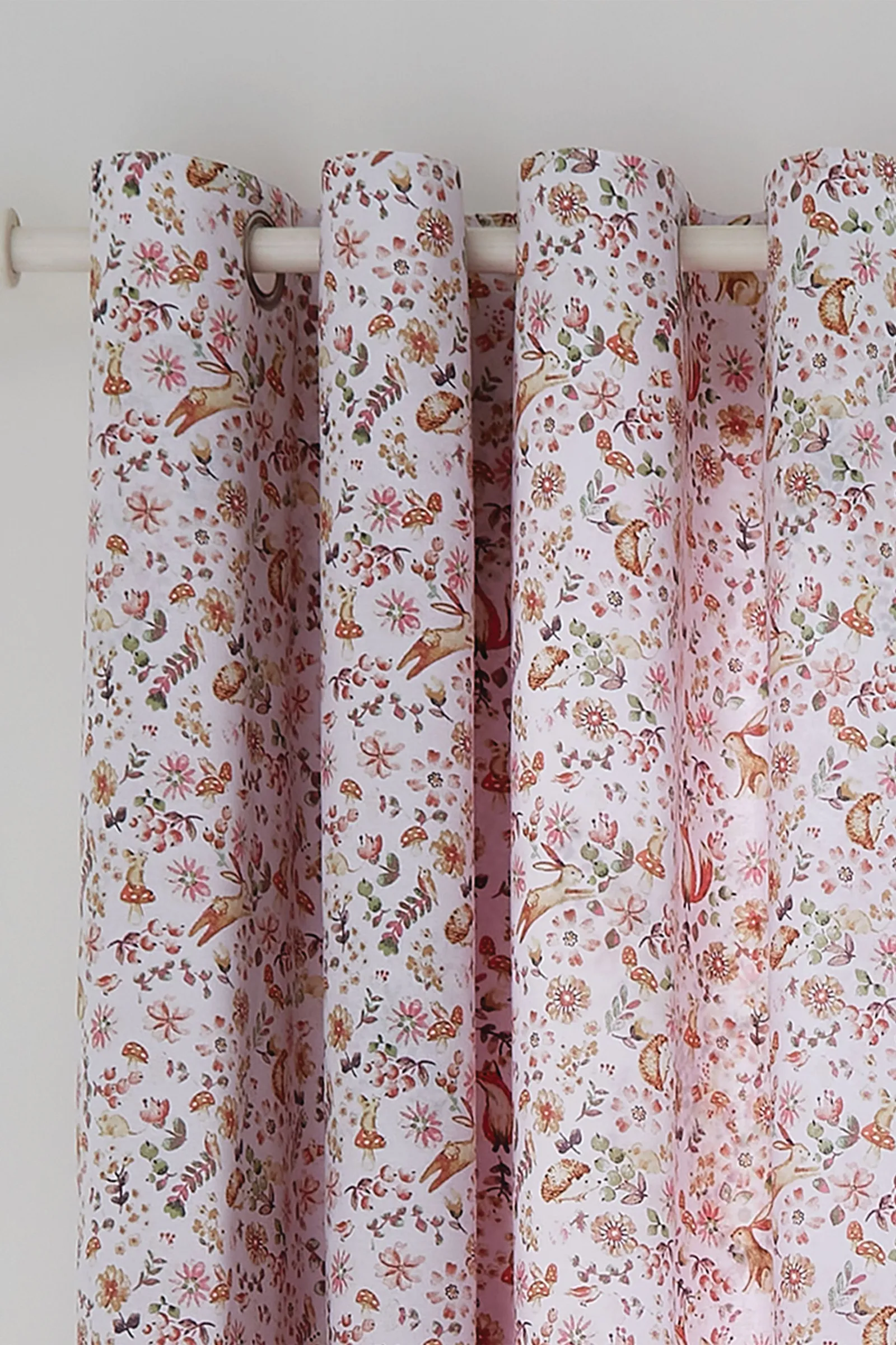 Catherine Lansfield 'Enchanted Butterfly' Reversible Eyelet Curtains in Pink 3