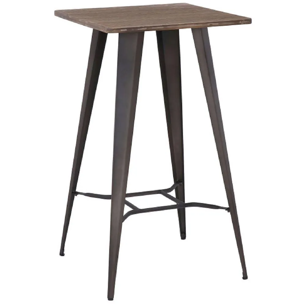netfurniture Mayfair Rustic Square Bar Table in Black 3