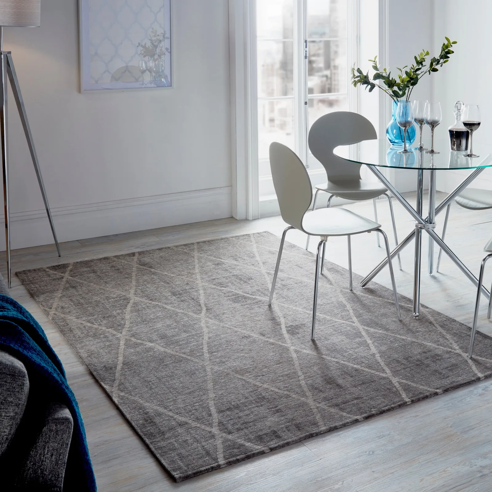 5A Fifth Avenue Sheer Diamond Geometric Rug Grey