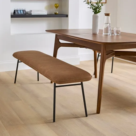 Barker Dining Bench, Faux Leather 2