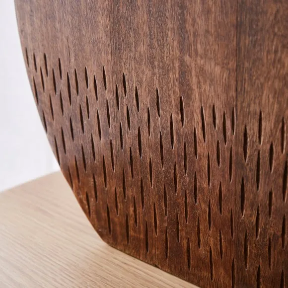 Etched Round Wooden Vase 2