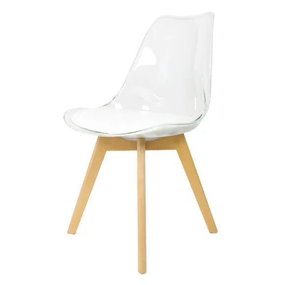 Fusion Living Soho Clear Plastic Dining Chair with Squared Legs 2