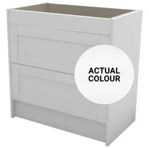 Duarti By Calypso Highwood 800mm Full Depth 2 Drawer Floor Standing Vanity Unit - Matt White