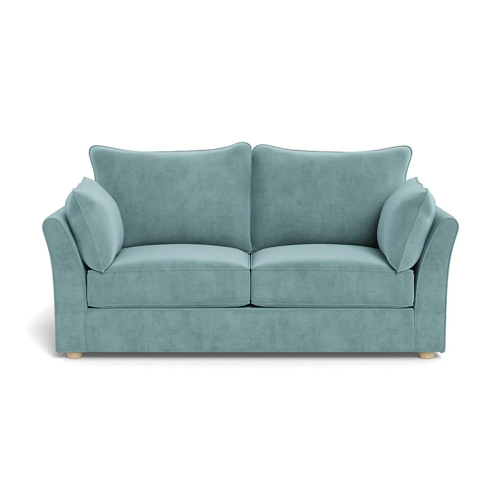 Heal's Tailor 3 Seater Sofa Smart Luxe Velvet Mineral Blue Natural Feet 1