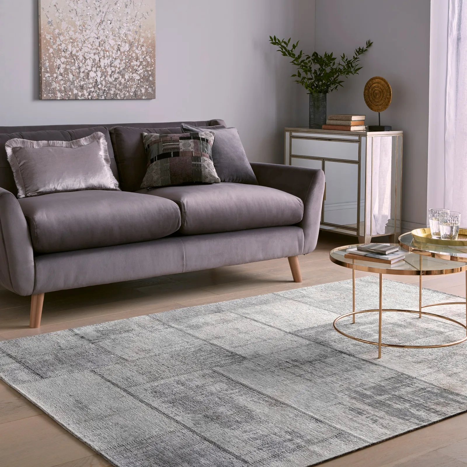 Prague Chenille Rug Prague Grey