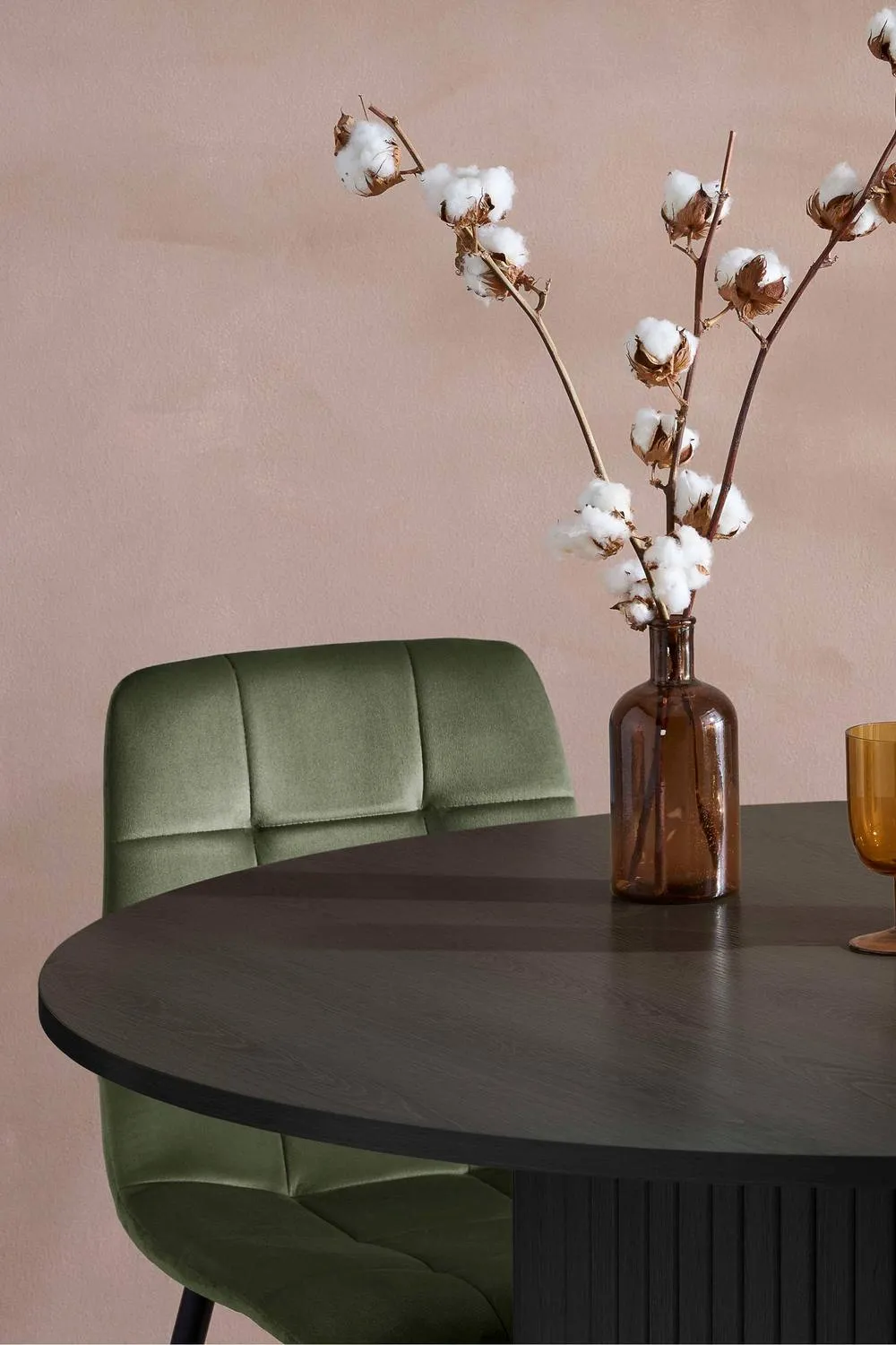 Birlea Axel Round Fluted Dining Table with 4 Chairs in Black 3