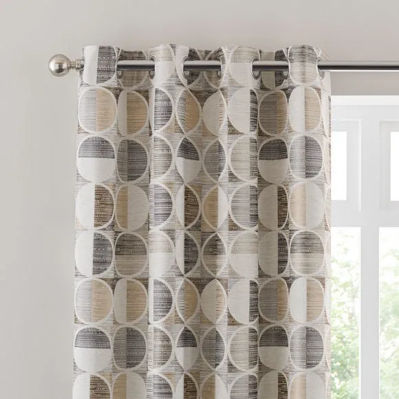 Cai Circle Jacquard Eyelet Curtains 1