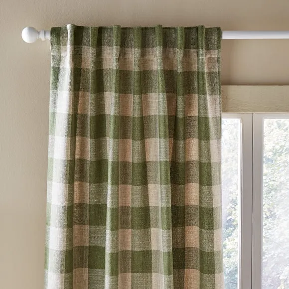 Edited Life Elton Check Unlined Tab Top Curtains 1