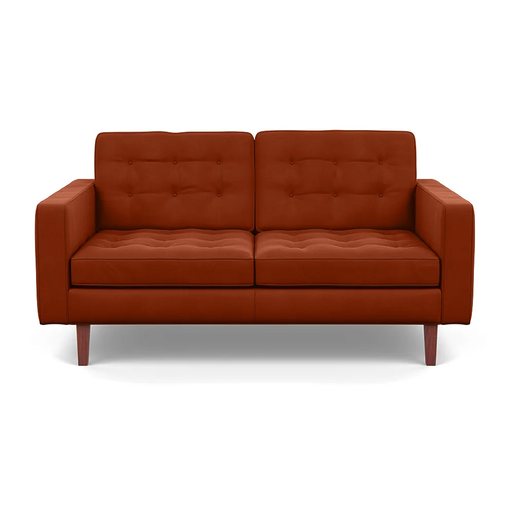 Heal's Hepburn 2 Seater Nobilis Velvet Rust Walnut 1