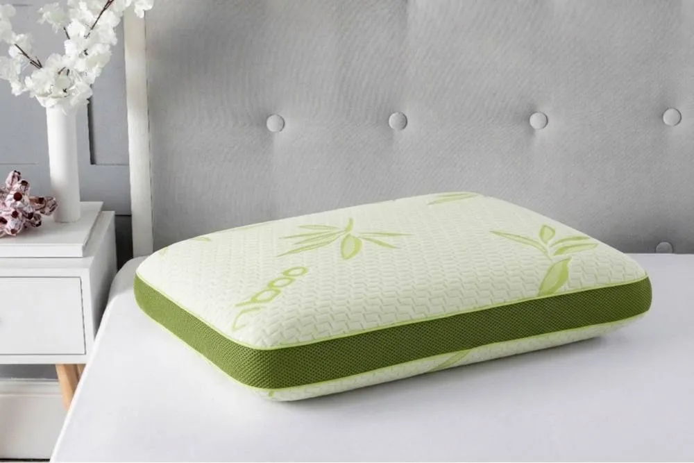 Snug City Bamboo Orthopaedic Memory Foam Pillow with Air Mesh Sides Neck Support in Cream
