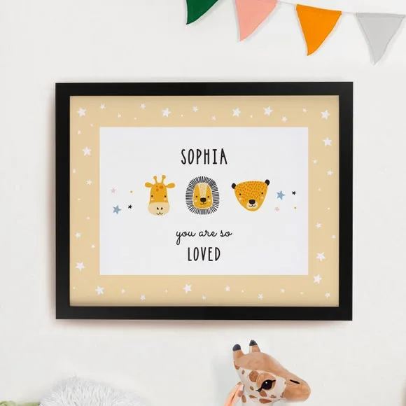 Personalised Scandi Animals Poster Frame