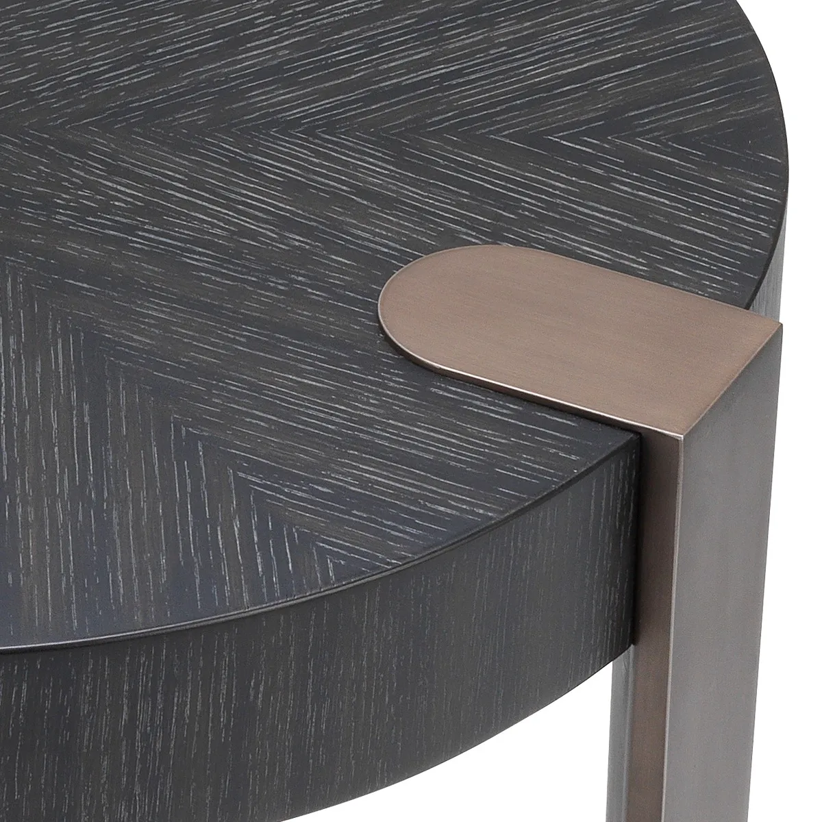 Eichholtz Oxnard Side Table Charcoal Grey Oak Veneer, Round, Black Wood | Barker & Stonehouse 3