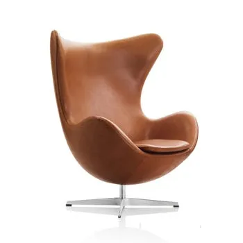 Fritz Hansen Egg Chair in Walnut Grace Leather 3