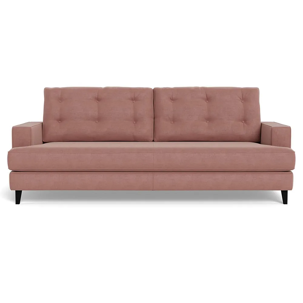 Heal's Mistral 4 Seater Sofa Smart Luxe Velvet Dusky Pink Black Beech Feet