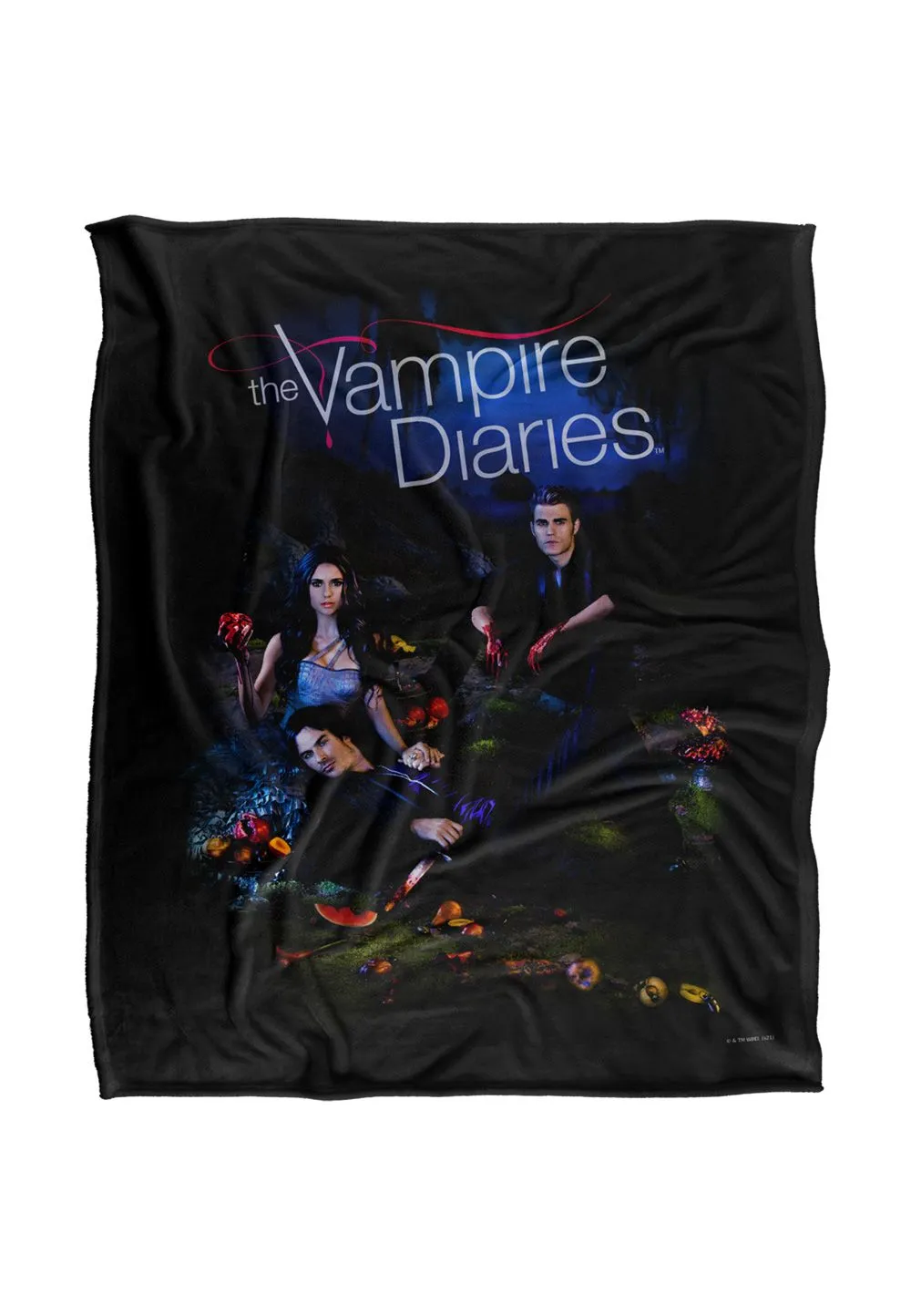 Warner Brothers Vampire Diaries Tempted Silky Touch Super Soft Throw Blanket in White
