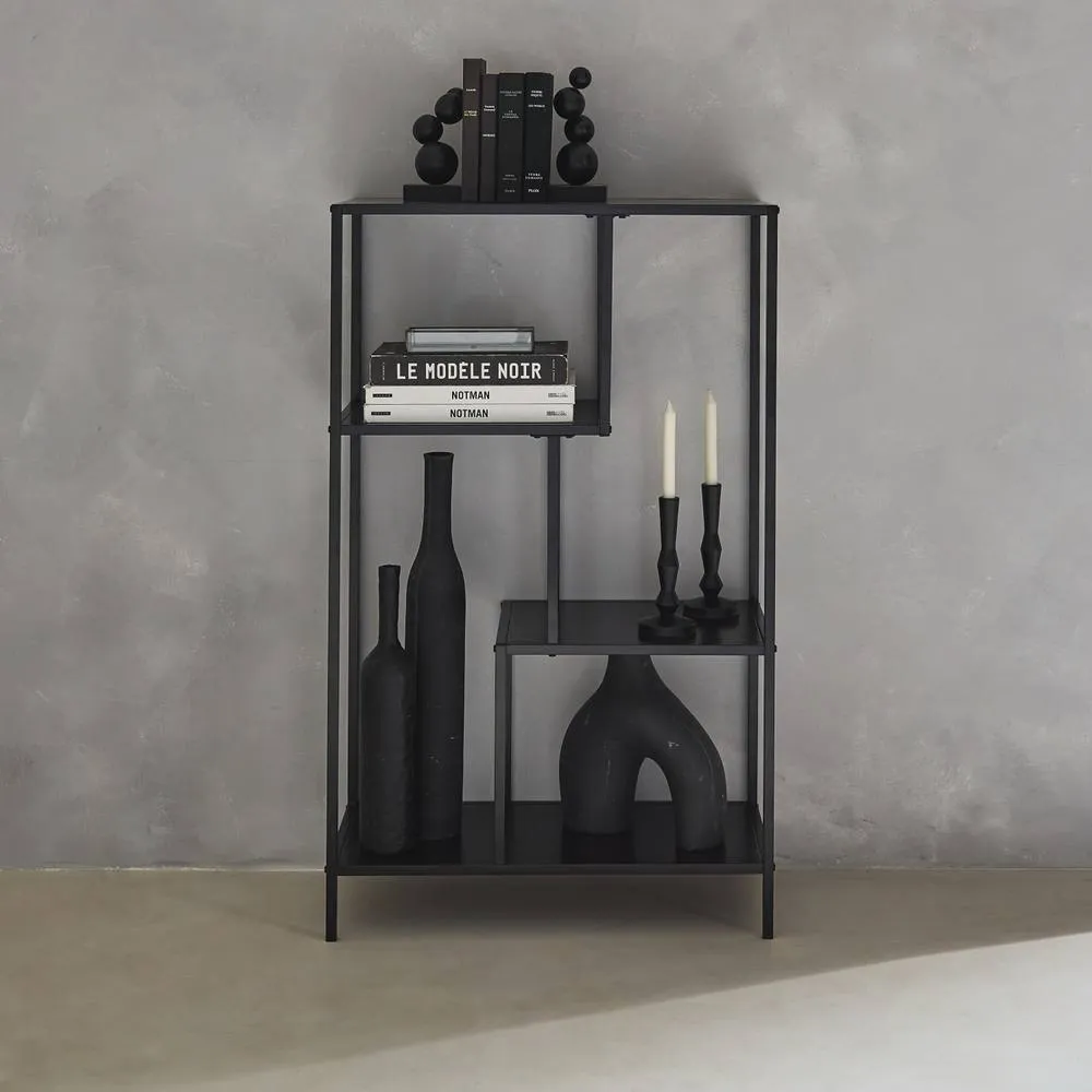 sweeek 4-shelf Asymmetrical Bookshelf In Black Metal