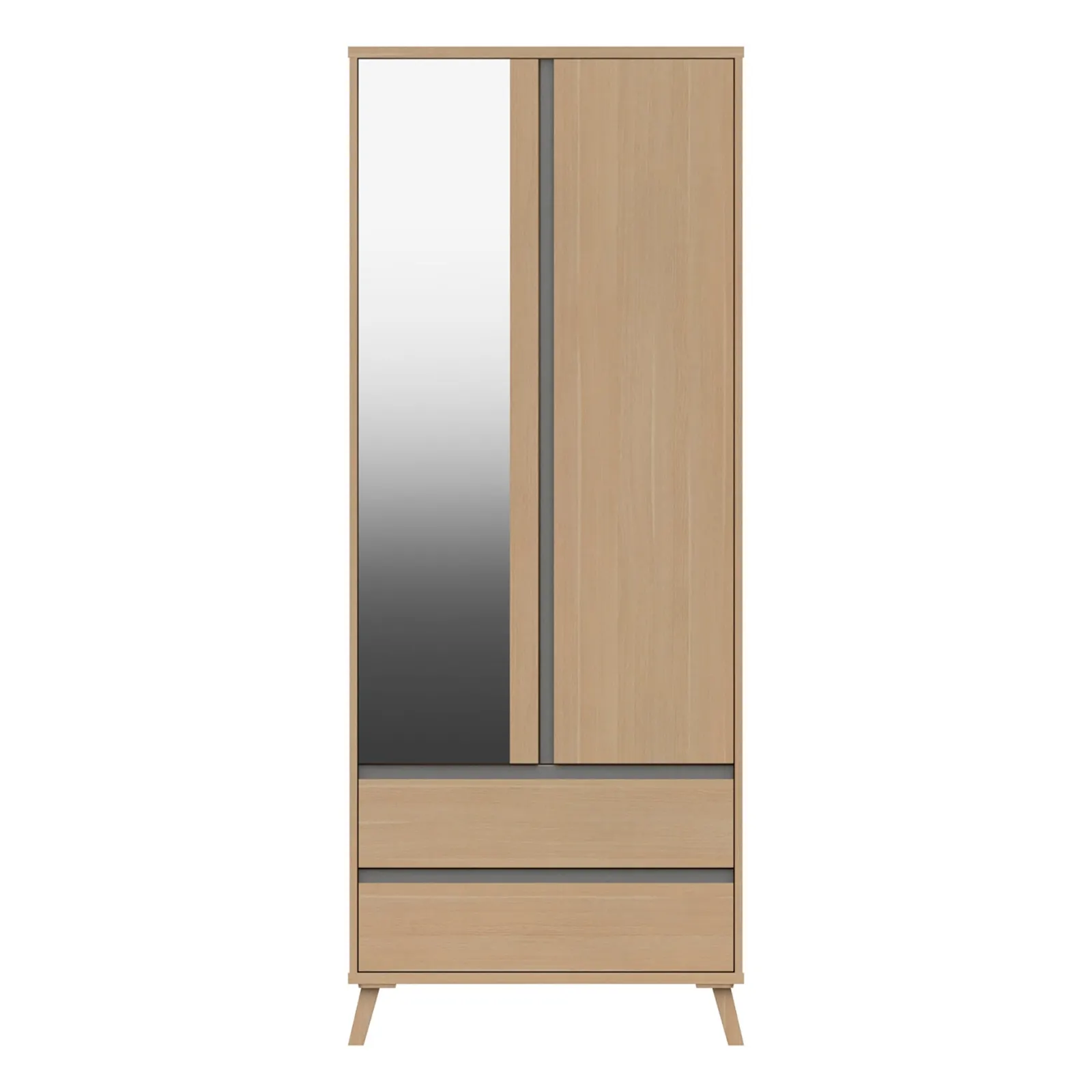 Jenson 2 Door Combi Wardrobe Grey and Brown