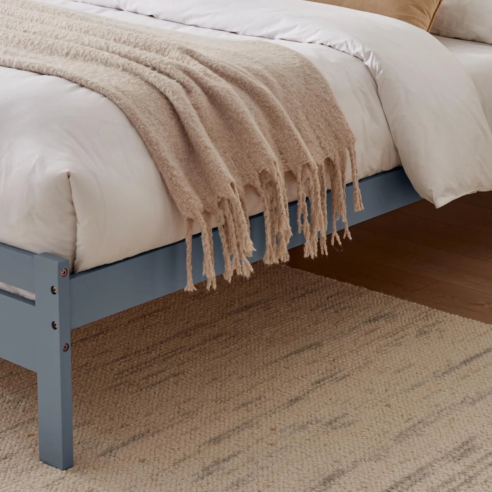 FurnitureboxUK Declan Solid Pine Double Bed Frame in Dark Grey 4