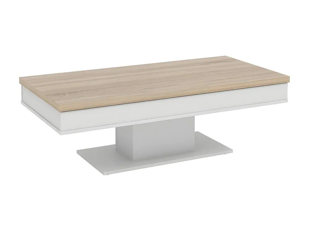 Vente-unique Coffee Table With Storage - White - Oak Effect Tabletop - ASTULIA in Light Oak 6