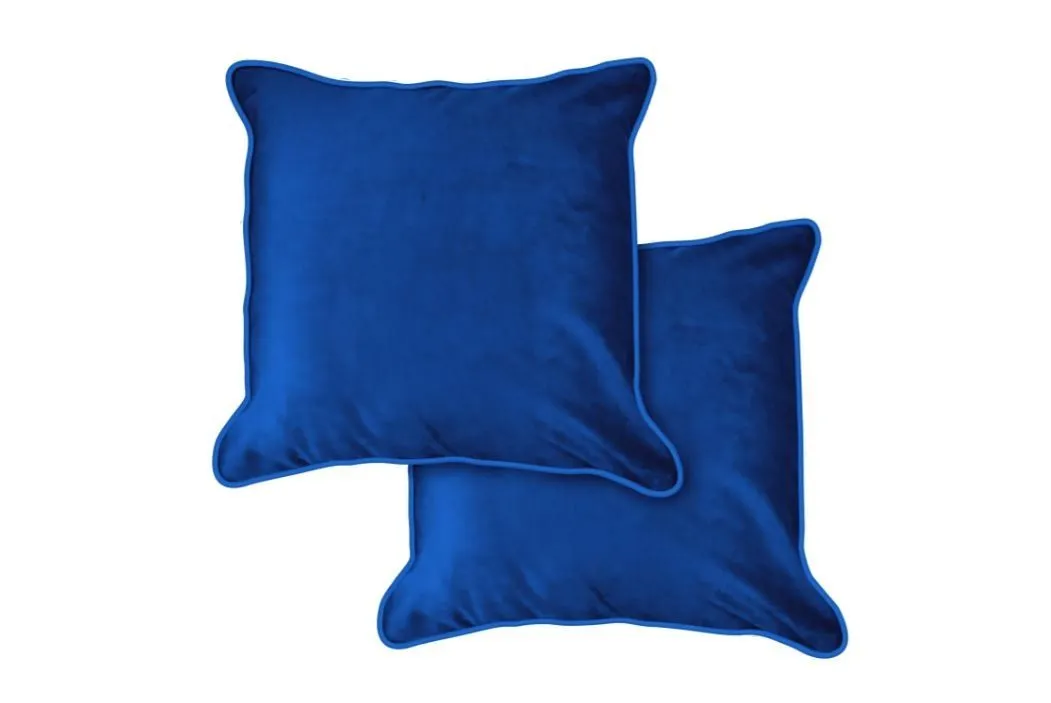 New Edge Blinds Plush Velvet Soft Touch Cushion Cover in Blue