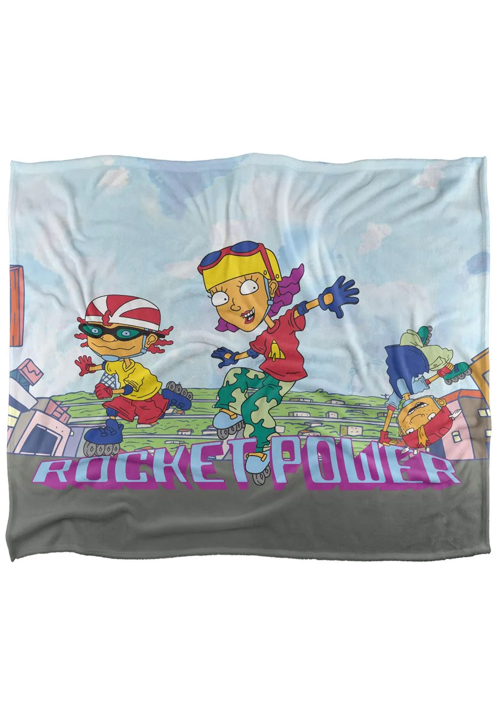 Nickelodeon Rocket Power Otto, Reggie & Twister Skate Silky Touch Super Soft Throw Blanket 152 X 127 cm in White