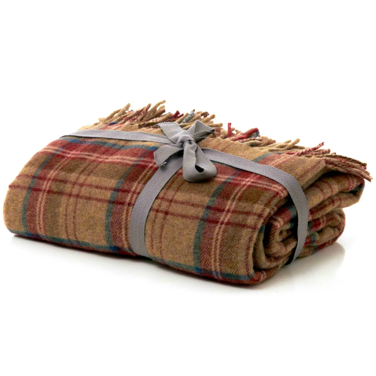 Checked Tweed Red Throw Red