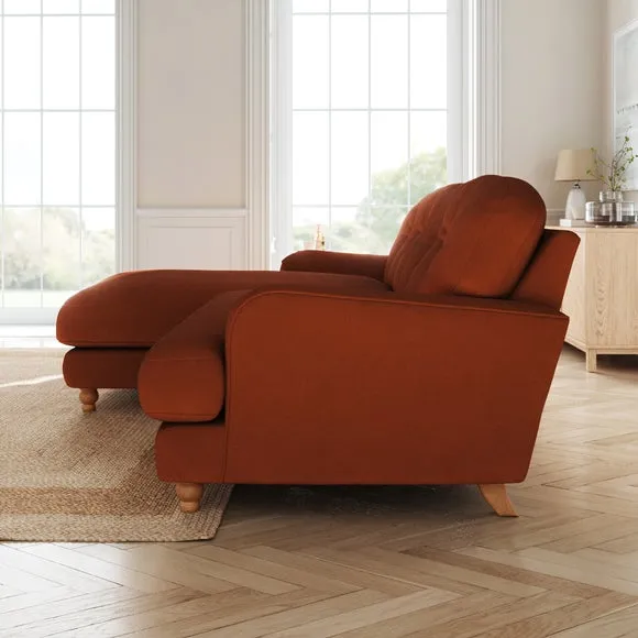 Martha Matte Plush Velvet Corner Chaise Sofa 2