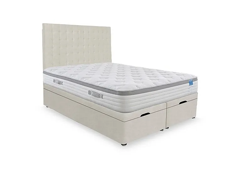 Hybrid 360 End Lift Ottoman Divan Set - King Size - Plush Ecru