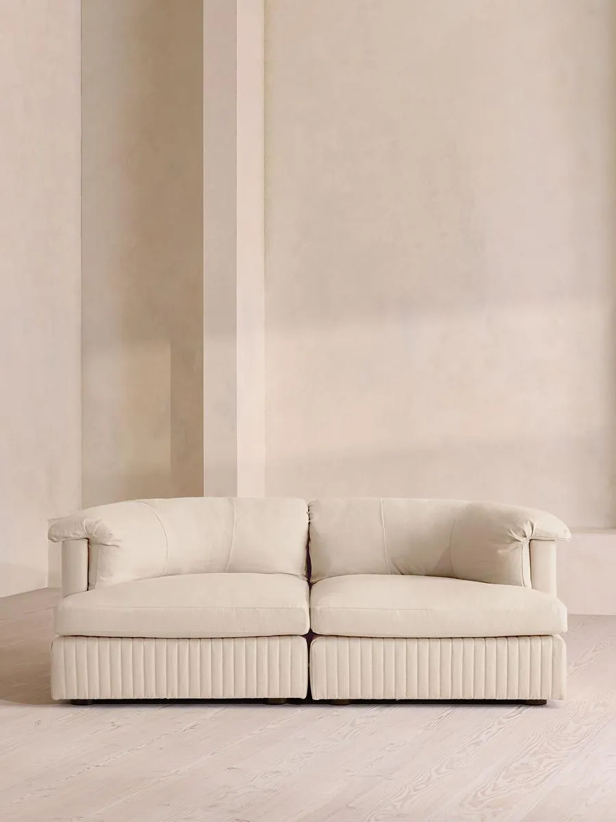 Oona Deep Sit Modular Sofa, Three Seater, Linen, Bisque