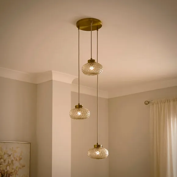 Silas Embossed 3 Light Adjustable Cluster Ceiling Light 2