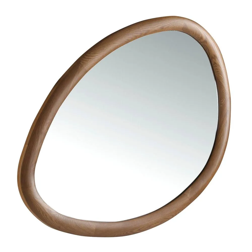Angel Cerda Walnut Decor Wall Mirror, 95x75x3 cm