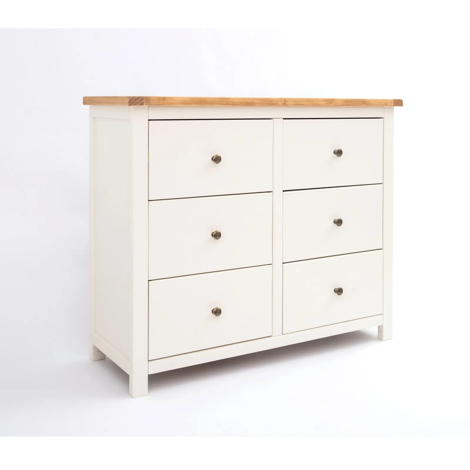 Cabinet Bits Maggiori 6 Drawer Chest of Drawers Brass Knob in Off-White 2