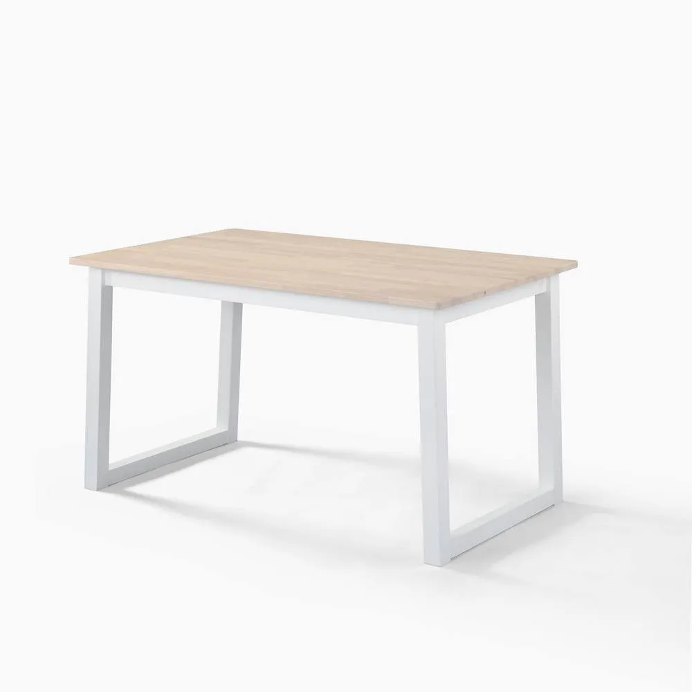 FurnitureboxUK Tobermory Rectangular Whitewash & White Wood 6 Seater Dining Table 2