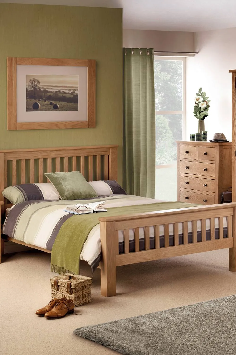 Julian Bowen Amsterdam High Footend Solid Oak Bed in Natural 1
